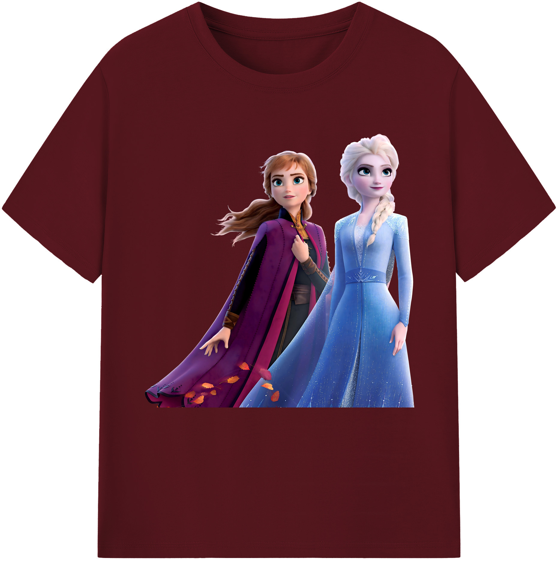 （画像用） アナと雪の女王 アンナ エルサ Frozen Anna Elsa 綿100％半袖Tシャツ（フロントプリント）